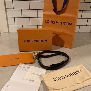 16mm damier ebene shoulder strap